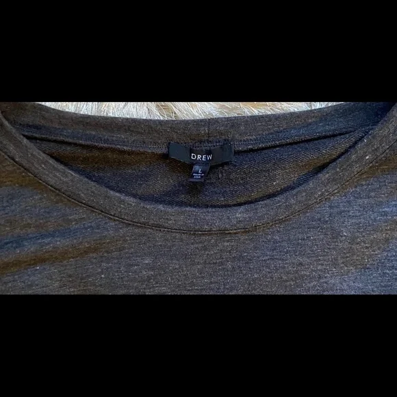 Drew Ruffle Sleeve Charcoal Gray Sweater size Large - Picture 6 of 9